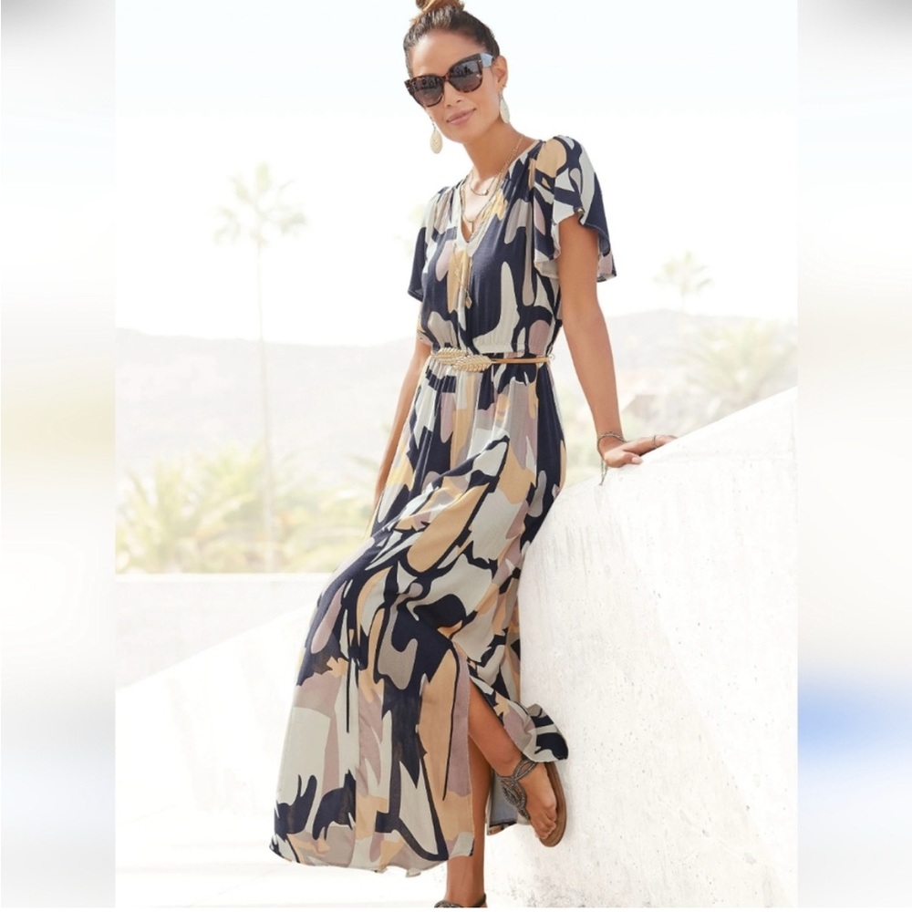 Elegant Women's midi Dress - Multicolor